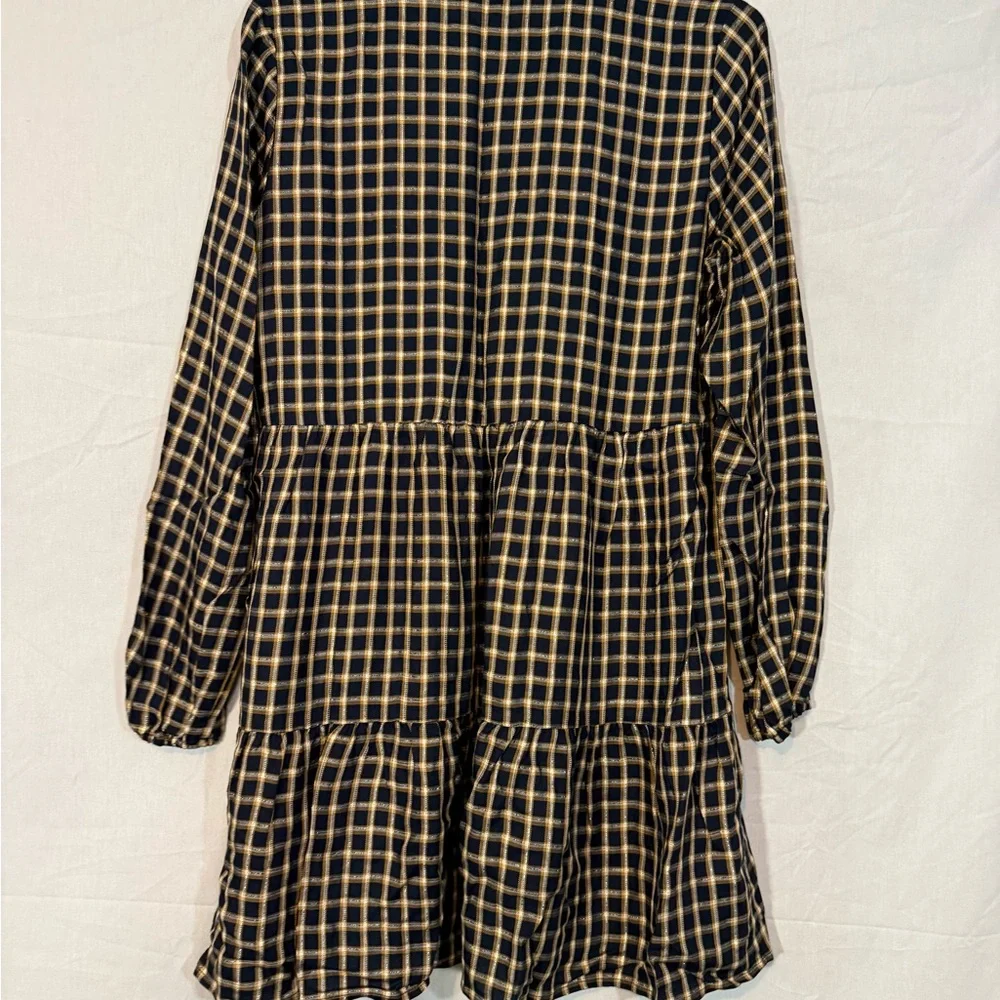 LOFT Navy and Beige Checkered Dress - Picture 7 of 8